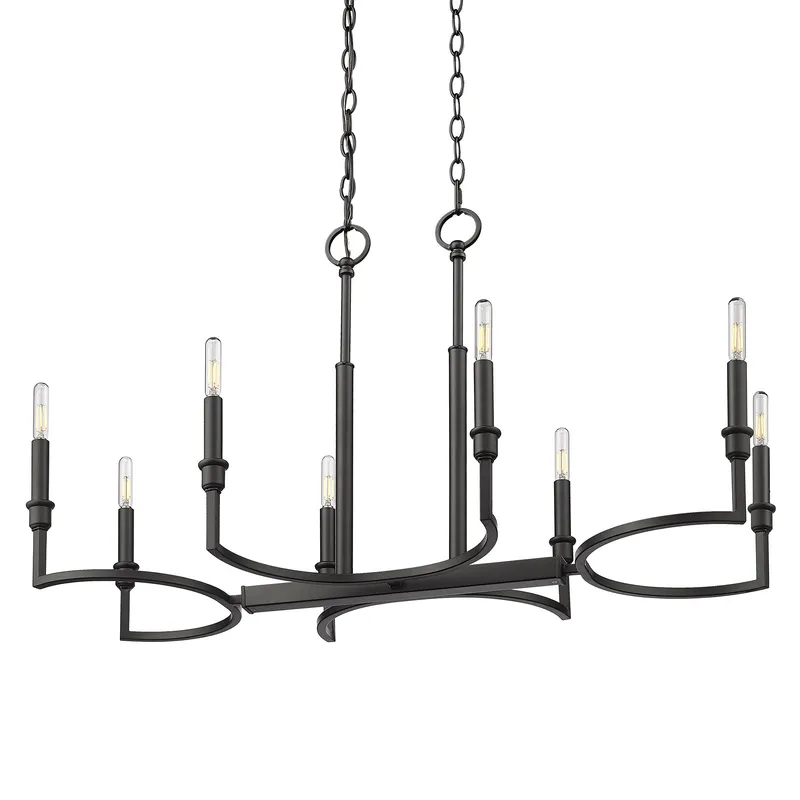 Golden Lighting Ellyn 8-light Island Light in Matte Black — Golden Lighting LED Linear Lights 60.0W 