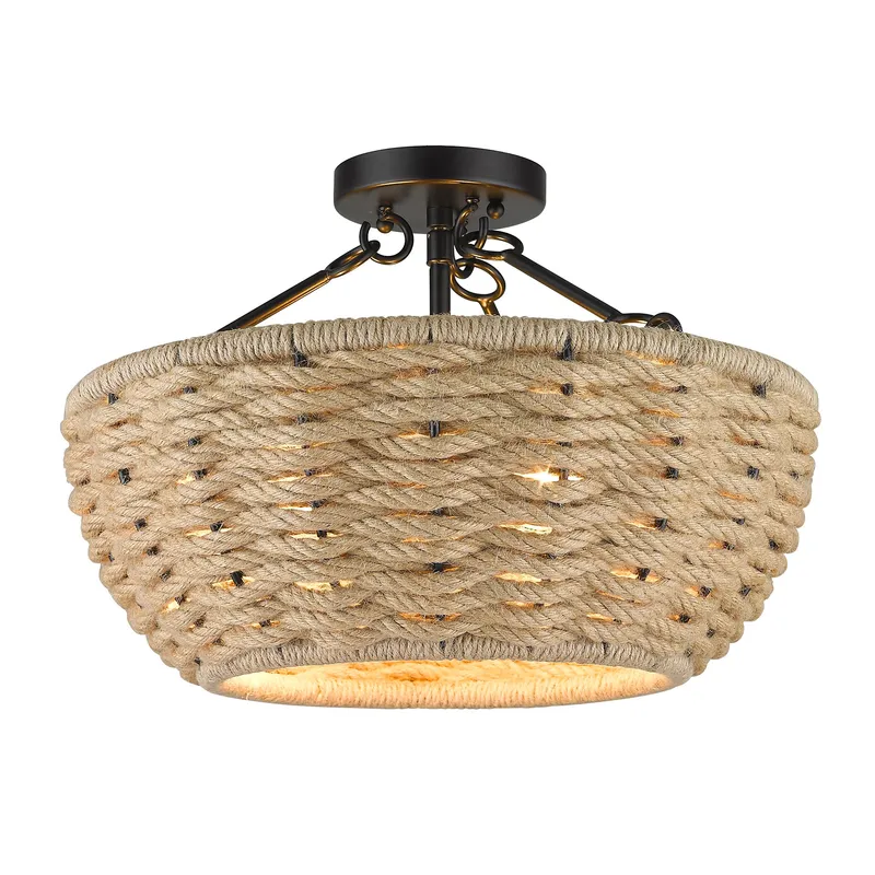 Golden Lighting Hathaway 3-light Semi-Flush Mount in Matte Black — Golden Lighting LED Ceiling Lights  
