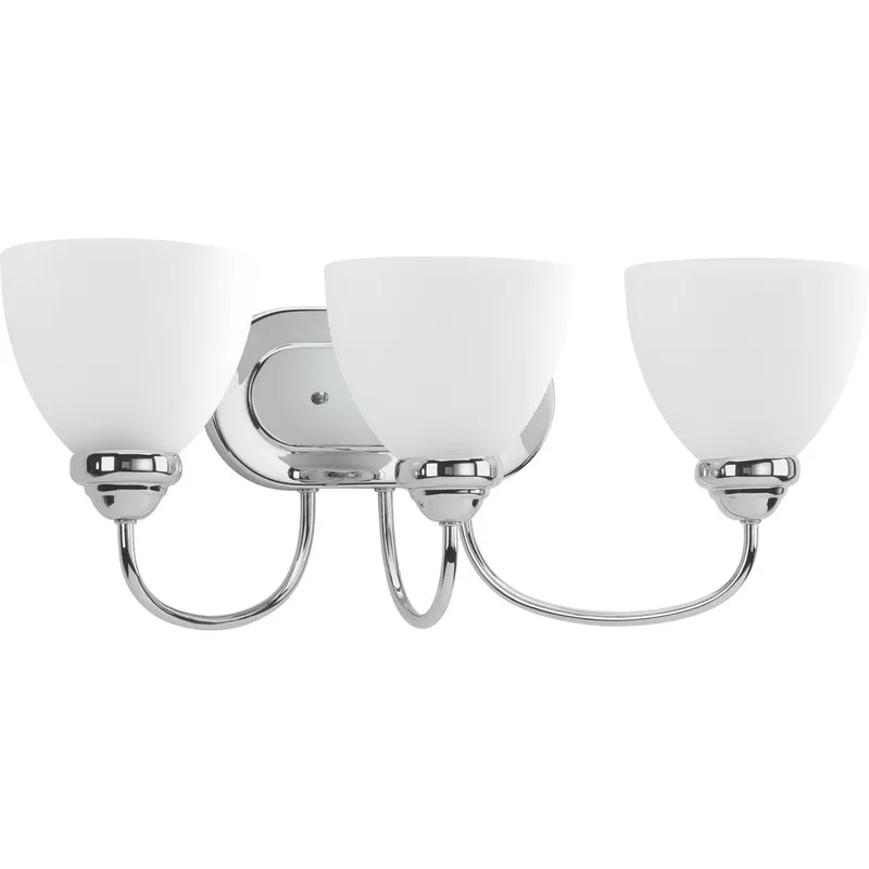 Heart Collection Three-Light Etched Glass Bath Vanity Light — Progress Lighting LED Wall Lights  
