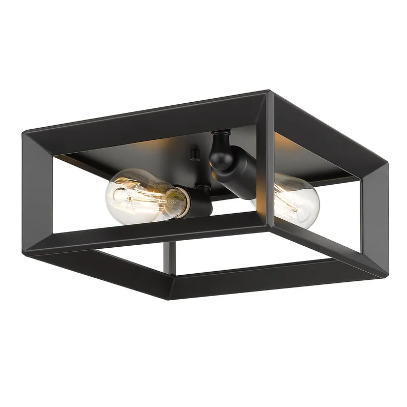 Golden Lighting Smyth 2-light Flush Mount in Matte Black — Golden Lighting LED Ceiling Lights  