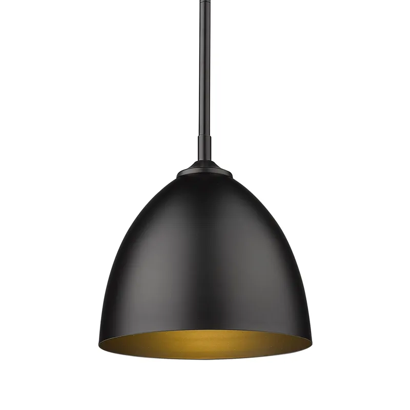 Zoey 1-light 9in Pendant in Matte Black — Golden Lighting LED Pendant Lights  