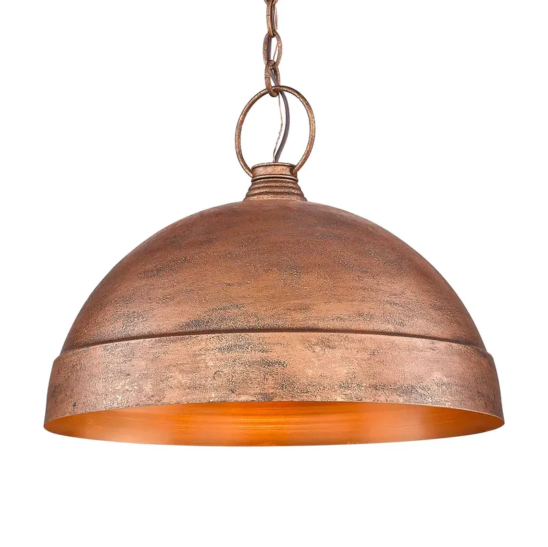 Golden Lighting Lincoln 1-light Pendant in Vintage Copper — Golden Lighting LED Pendant Lights  