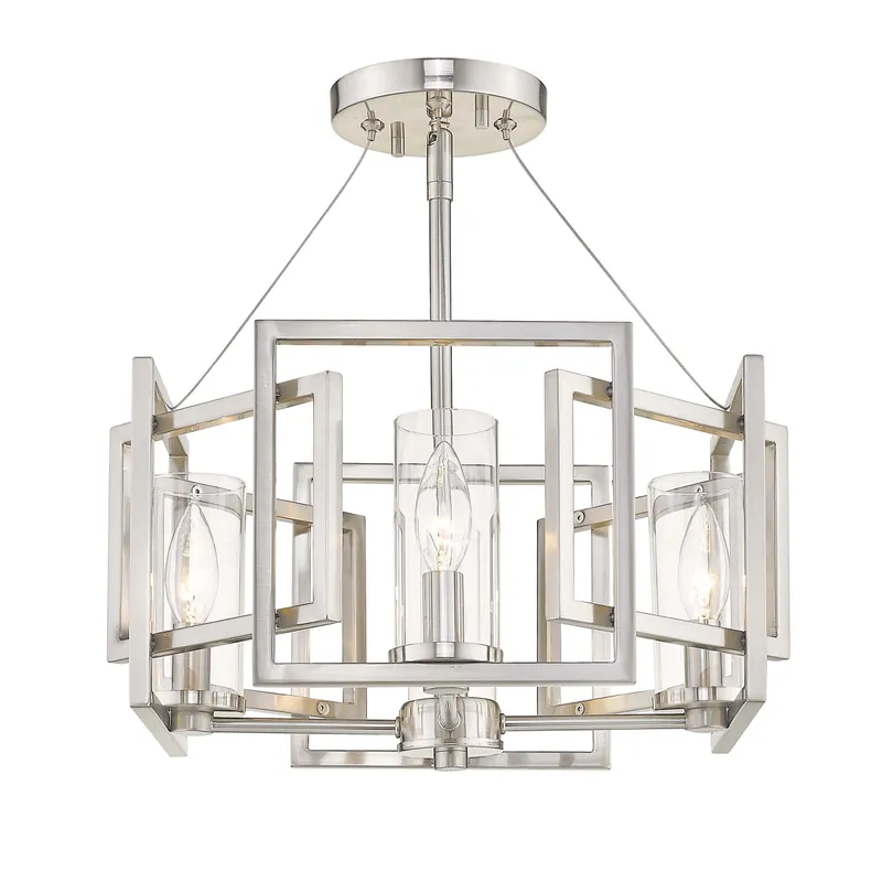 Golden Lighting Marco 4-light Semi-Flush Mount in Pewter — Golden Lighting LED Pendant Lights  