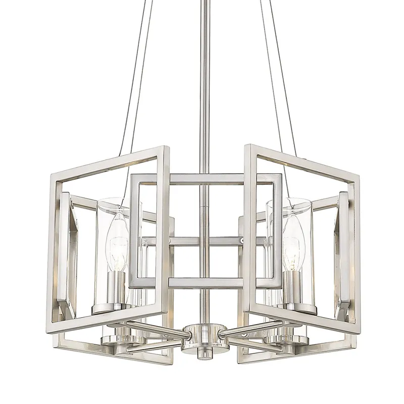 Golden Lighting Marco 4-light Pendant in Pewter — Golden Lighting LED Pendant Lights  