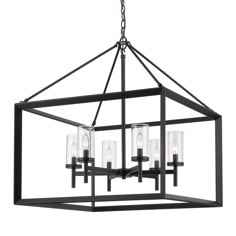 Golden Lighting Smyth 6-light Chandelier in Matte Black — Golden Lighting LED Pendant Lights  