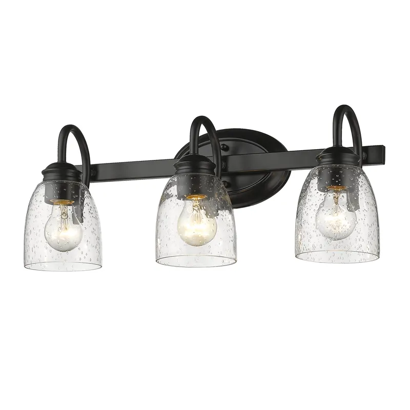 Golden Lighting Parrish 3-light Vanity in Matte Black — Golden Lighting LED Wall Lights 60.0W 