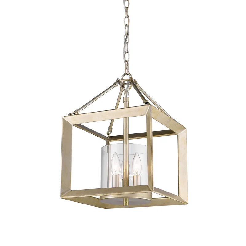 Golden Lighting Smyth 3-light Semi-Flush Mount in White Gold — Golden Lighting LED Pendant Lights  