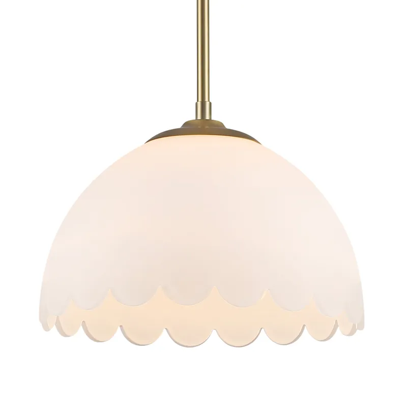 Dorinda 1-Light Pendant in Brushed Champagne Bronze with Opal Glass — Golden Lighting LED Pendant Lights 100.0W 