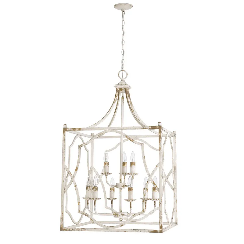 Golden Lighting Laurent 9-light Pendant in Antique Ivory — Golden Lighting LED Pendant Lights 60.0W 