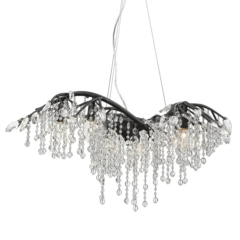 Ziva by Golden Lighting Autumn Twilight 6-light Chandelier in Black Iron — Golden Lighting LED Pendant Lights  
