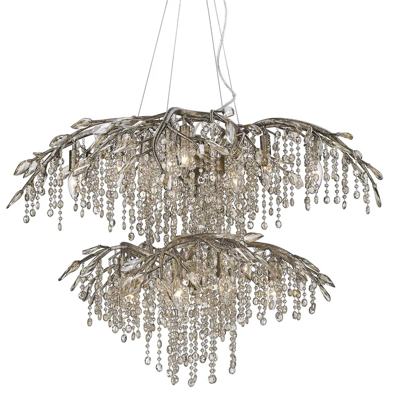 Ziva by Golden Lighting Autumn Twilight 18-light Chandelier in Mystic Gold — Golden Lighting LED Pendant Lights  