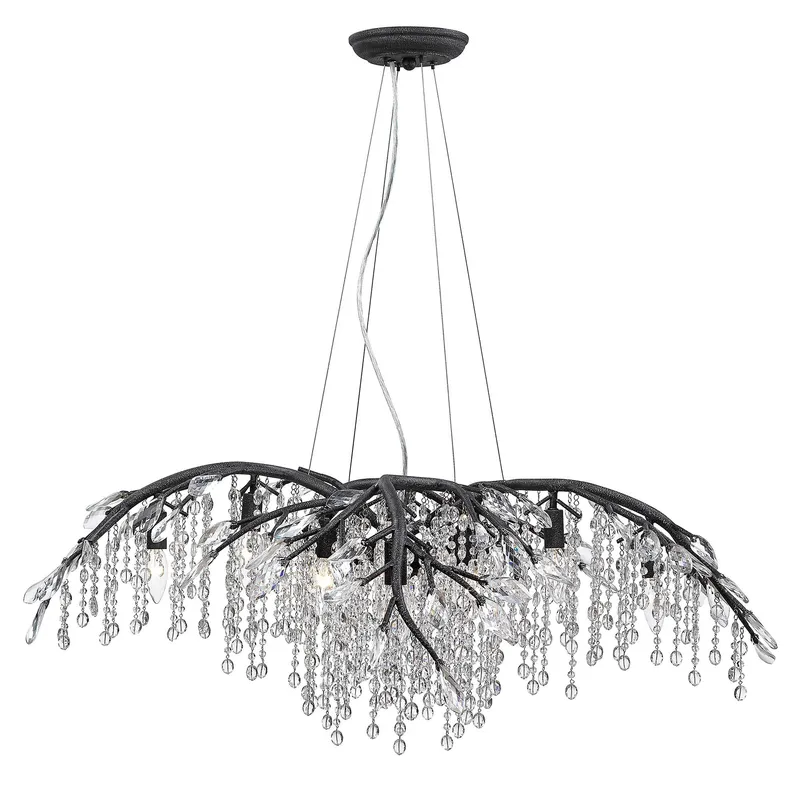 Ziva by Golden Lighting Autumn Twilight 12-light Chandelier in Black Iron — Golden Lighting LED Pendant Lights 60.0W 