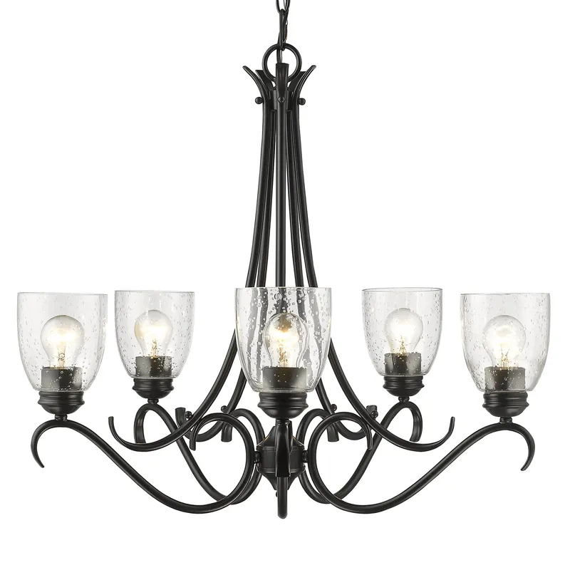 Golden Lighting Parrish 5-light Chandelier in Matte Black — Golden Lighting LED Pendant Lights  