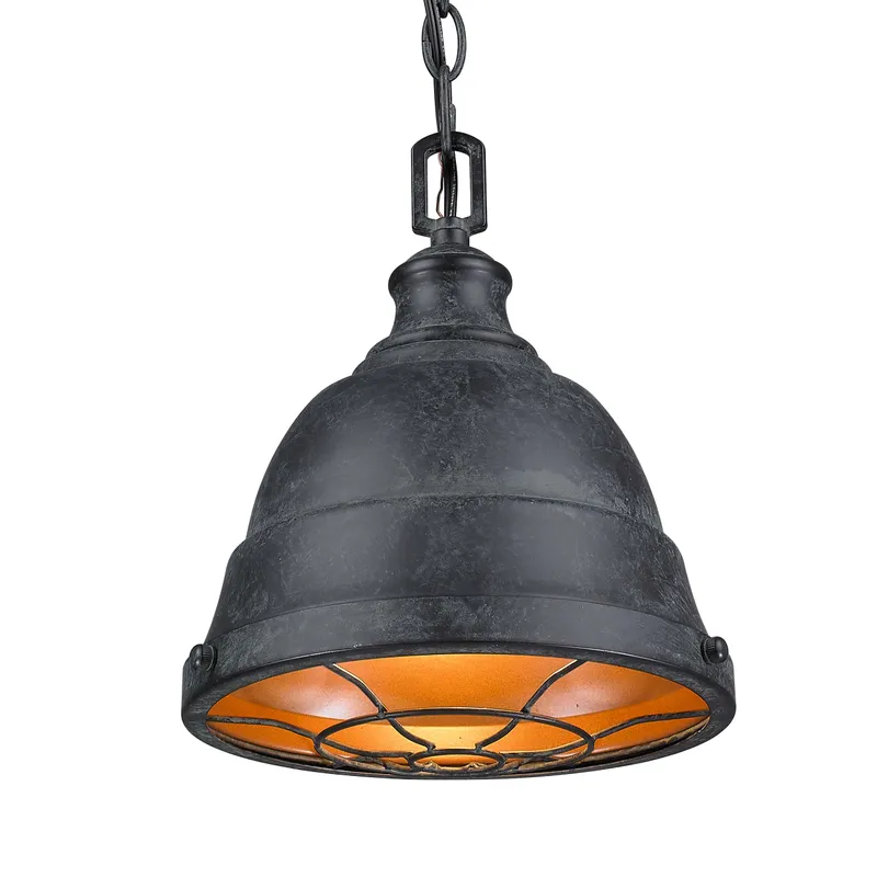 Golden Lighting Bartlett 1-light Pendant in Black Patina — Golden Lighting LED Pendant Lights 100.0W 