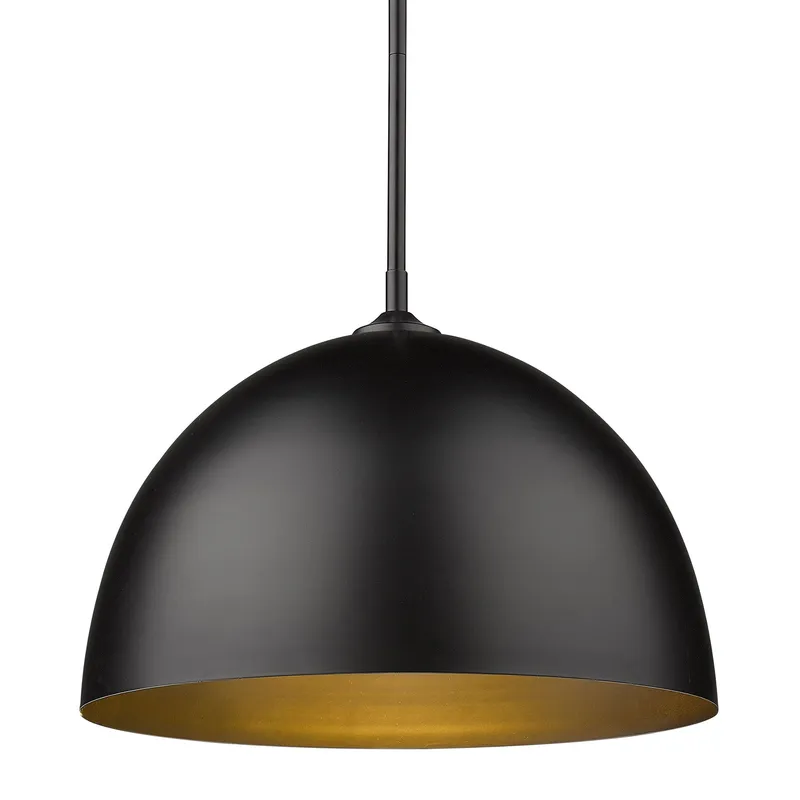 Zoey 1-light 16in Pendant in Matte Black — Golden Lighting LED Pendant Lights  