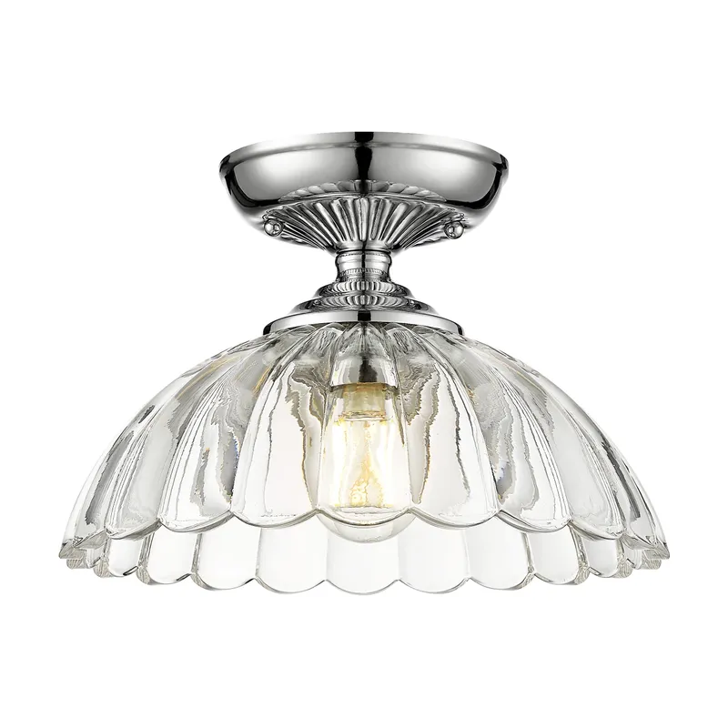 Golden Lighting Audra 1-light 12in Semi-Flush Mount in Chrome — Golden Lighting LED Ceiling Lights  