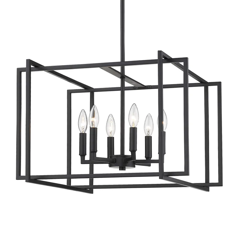 Golden Lighting Tribeca 6-light Chandelier in Matte Black — Golden Lighting LED Pendant Lights  