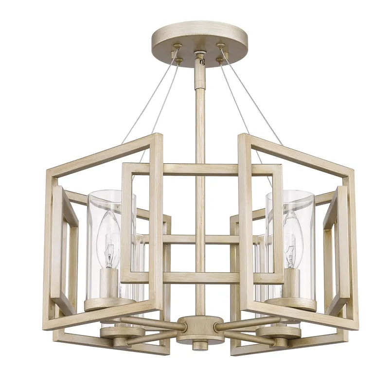 Golden Lighting Marco 4-light Semi-Flush Mount in White Gold — Golden Lighting LED Pendant Lights  