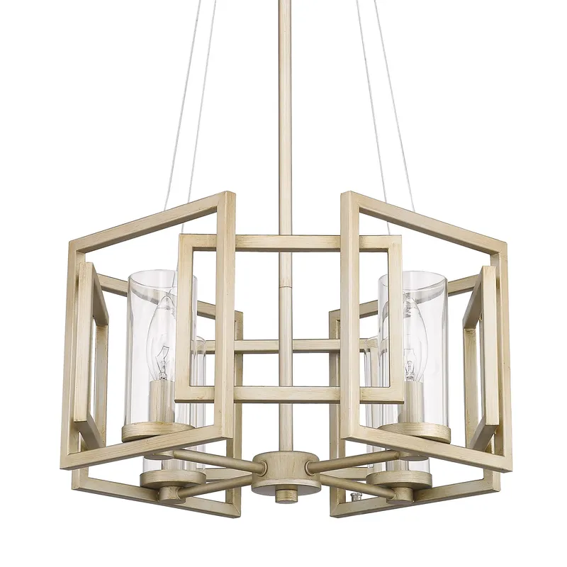 Golden Lighting Marco 4-light Pendant in White Gold — Golden Lighting LED Pendant Lights  