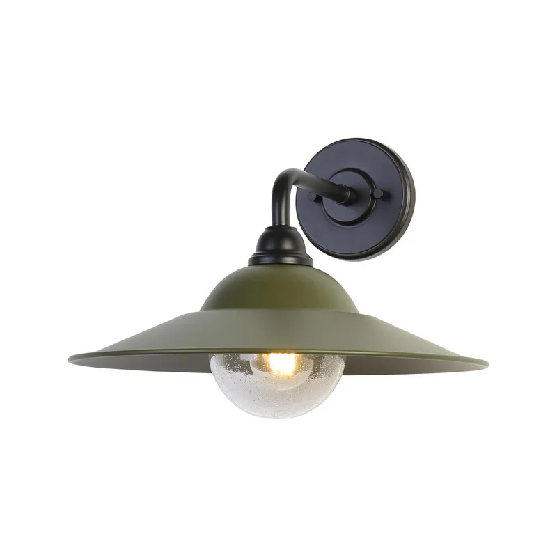Yep by Golden Lighting Croma 1-light Wall Sconce in Matte Pine shade and Seeded Glass Ball — Golden Lighting LED Wall Lights 60.0W 