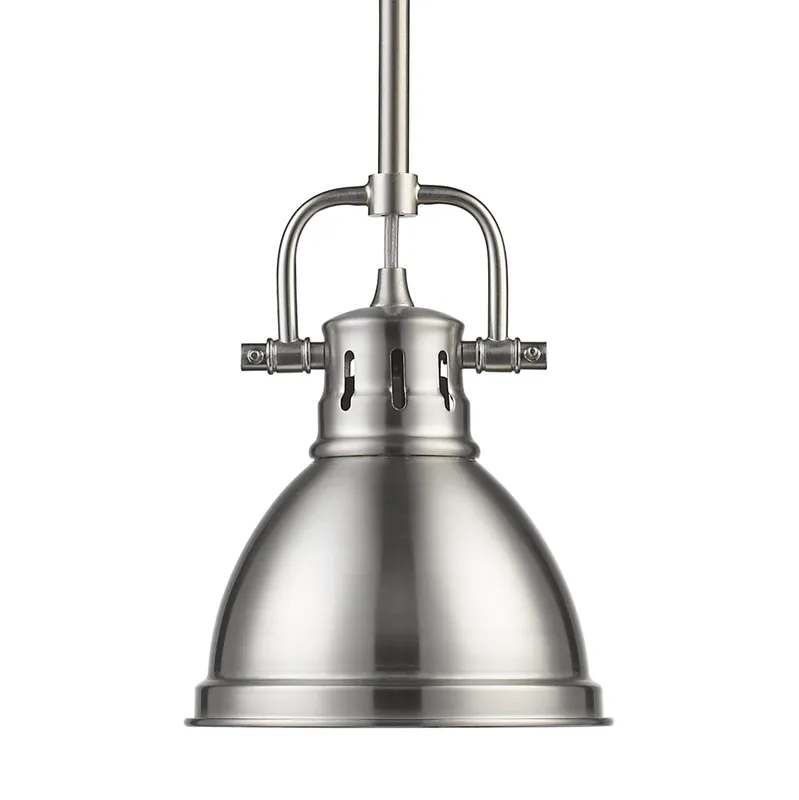 Wry Lighting Duncan 1-light 7in Rod Hung Pendant in Pewter — Golden Lighting LED Pendant Lights 100.0W 
