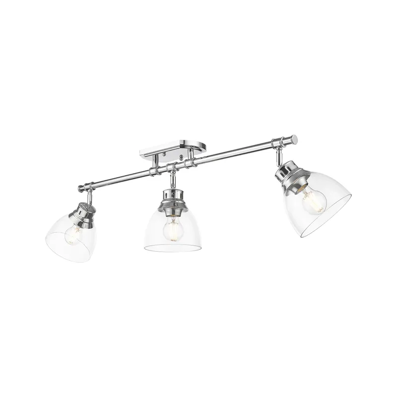 Yep by Golden Lighting Duncan 3-light Semi-Flush Mount in Chrome and Clear Glass — Golden Lighting LED Ceiling Lights 100.0W 