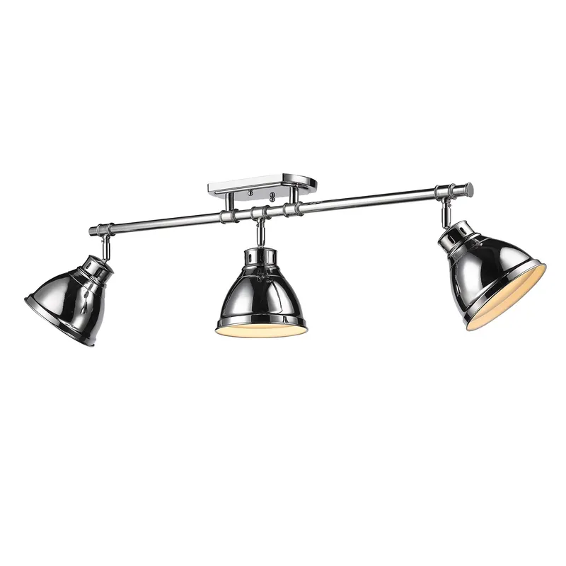 Yep by Golden Lighting Duncan 3-light Semi-Flush Mount in Chrome — Golden Lighting LED Ceiling Lights  