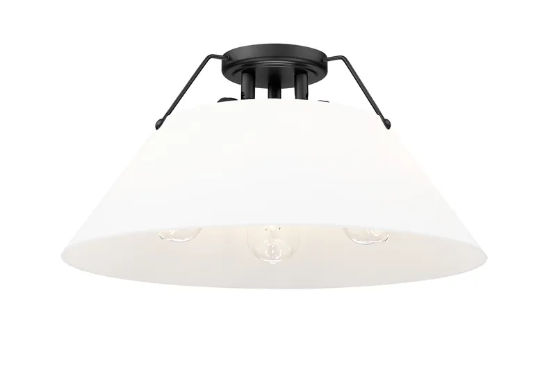 Yep by Golden Lighting Orwell 3-light Flush Mount in Matte Black and Opal Glass — Golden Lighting LED Ceiling Lights 60.0W 