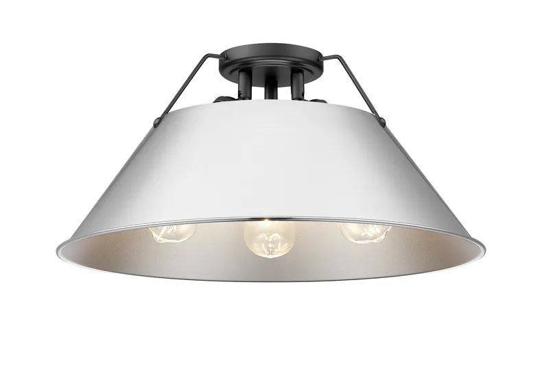 Yep by Golden Lighting Orwell 3-light Flush Mount in Matte Black and Chrome shade — Golden Lighting LED Ceiling Lights  
