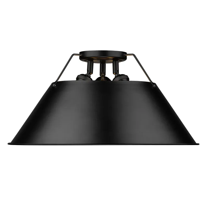 Yep by Golden Lighting Orwell 3-light Flush Mount in Matte Black — Golden Lighting LED Ceiling Lights  