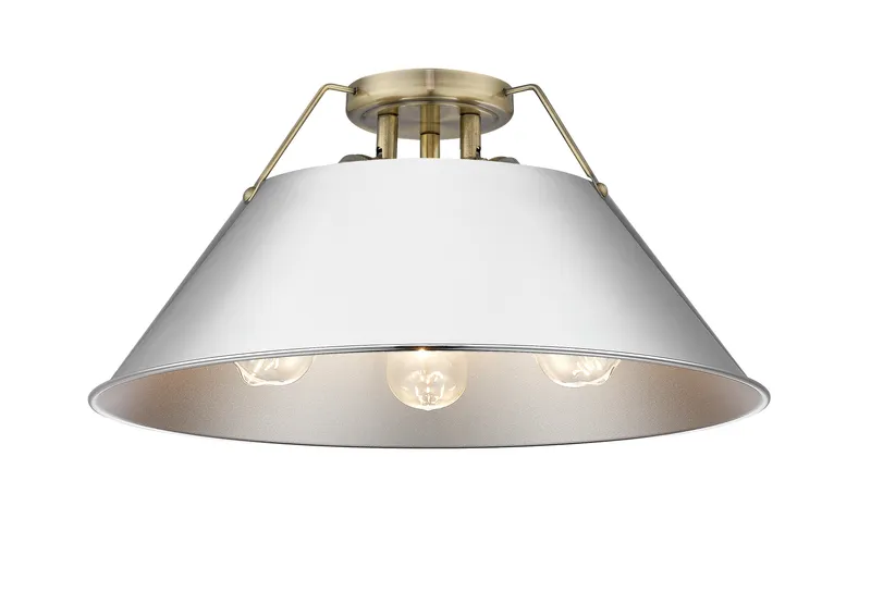 Yep by Golden Lighting Orwell 3-light Flush Mount in Aged Brass and Chrome shade — Golden Lighting LED Ceiling Lights  