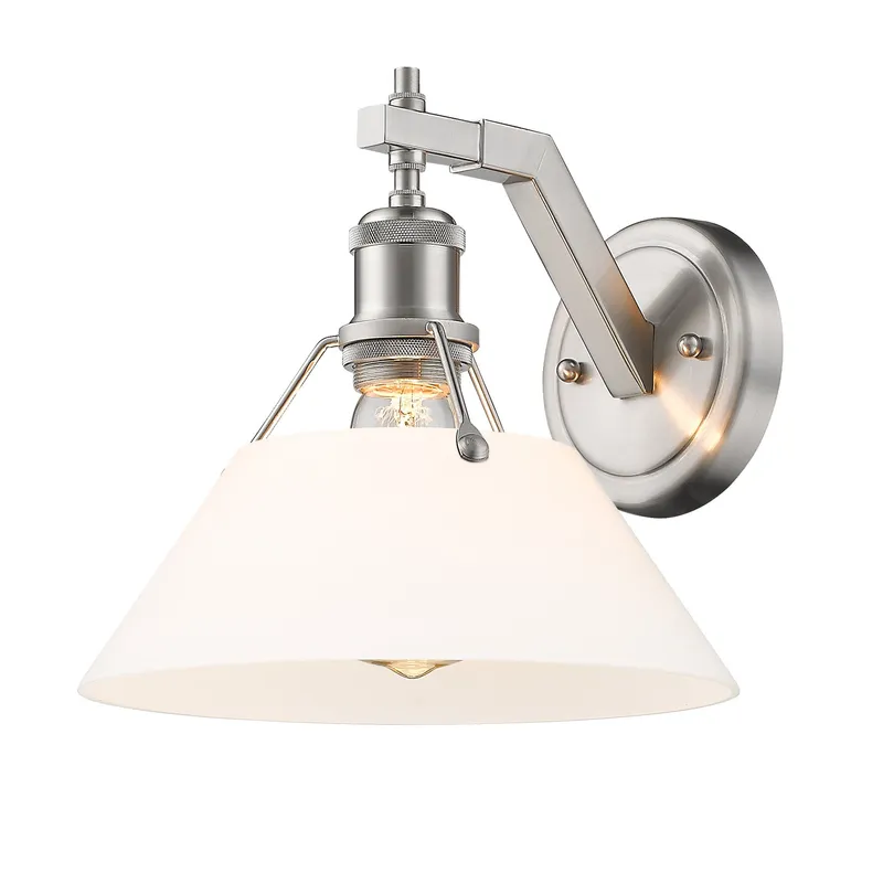 Yep by Golden Lighting Orwell 1-light Wall Sconce in Pewter and Opal Glass — Golden Lighting LED Wall Lights 1.0W 