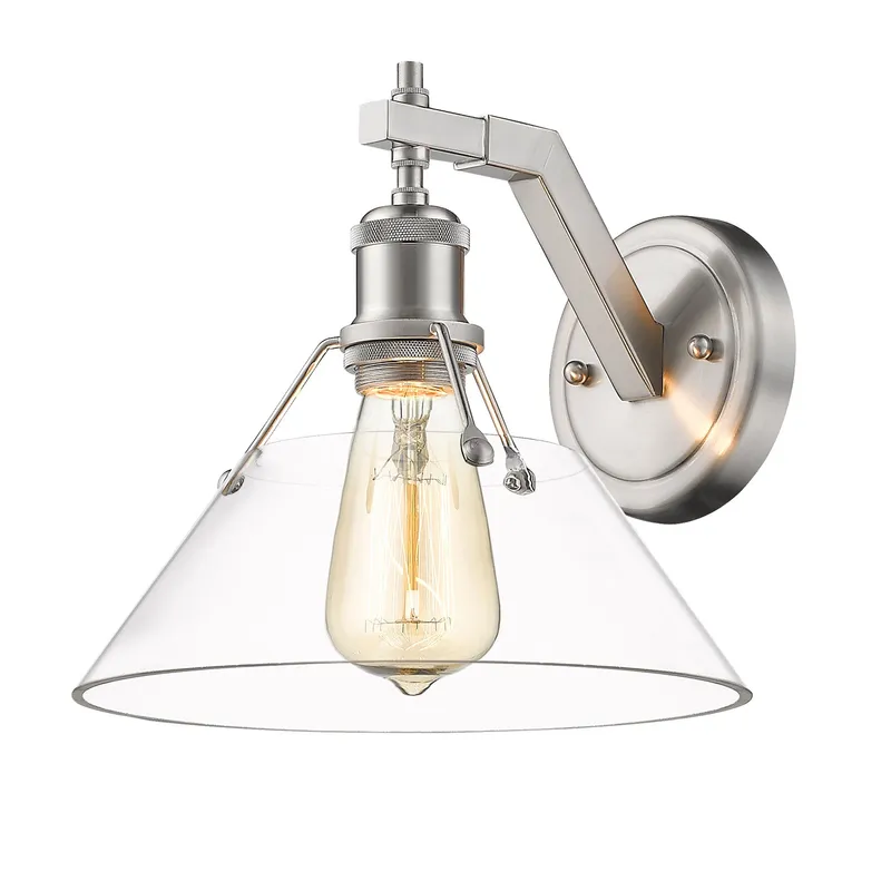 Yep by Golden Lighting Orwell 1-light Wall Sconce in Pewter and Clear Glass — Golden Lighting LED Wall Lights 1.0W 