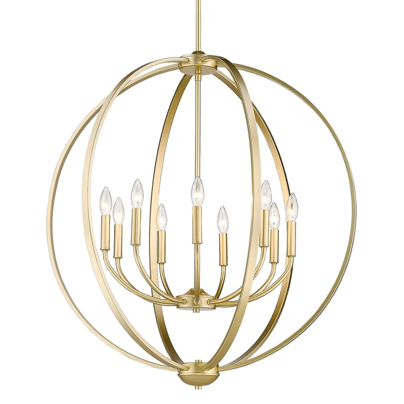 Golden Lighting Colson 9-light Chandelier in Olympic Gold — Golden Lighting LED Pendant Lights  