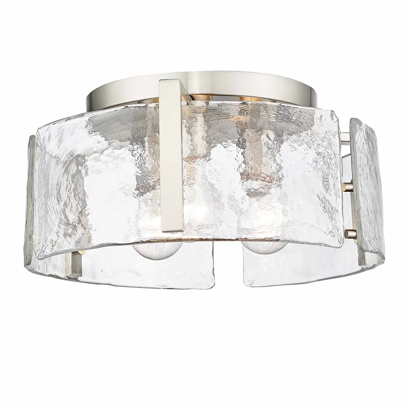 Aenon 3-light Flush Mount in Pewter — Golden Lighting LED Ceiling Lights  