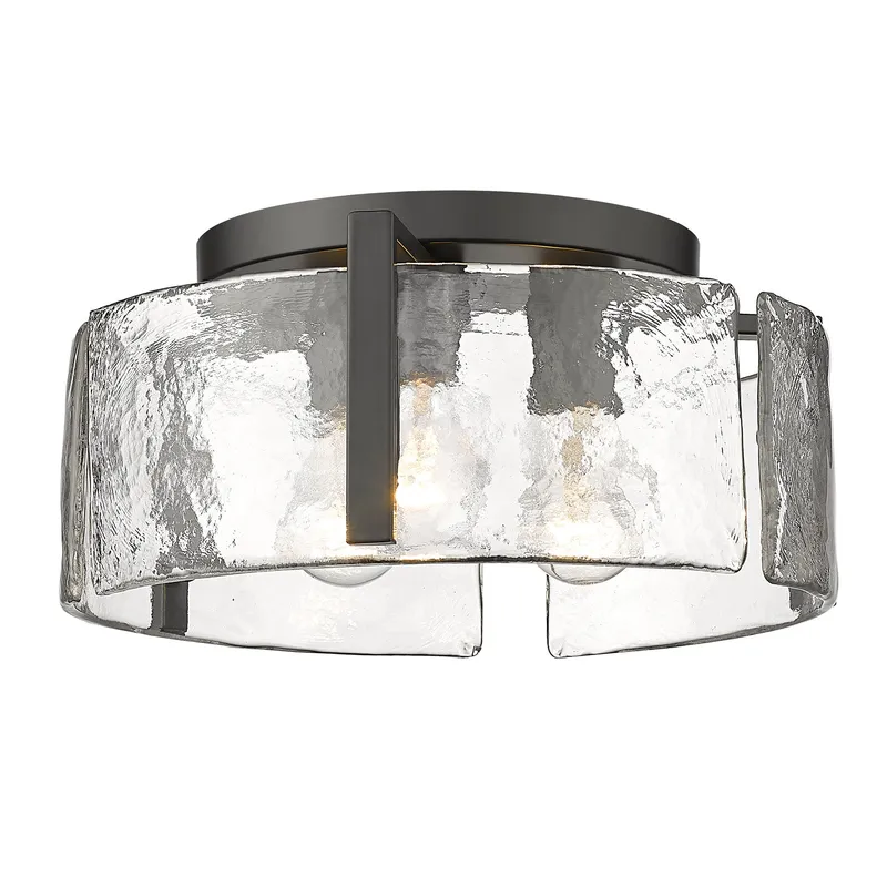 Aenon 3-light Flush Mount in Matte Black — Golden Lighting LED Ceiling Lights  