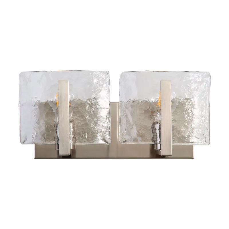 Aenon 2-light Vanity in Pewter — Golden Lighting LED Wall Lights  