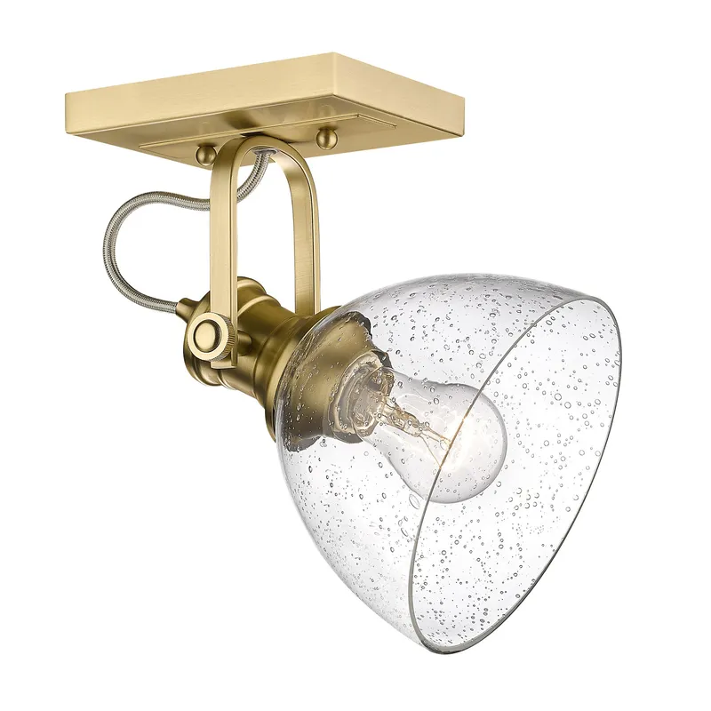 Yep by Golden Lighting Hines 1-light Semi-Flush Mount in Brushed Champagne Brass — Golden Lighting LED Ceiling Lights 60.0W 