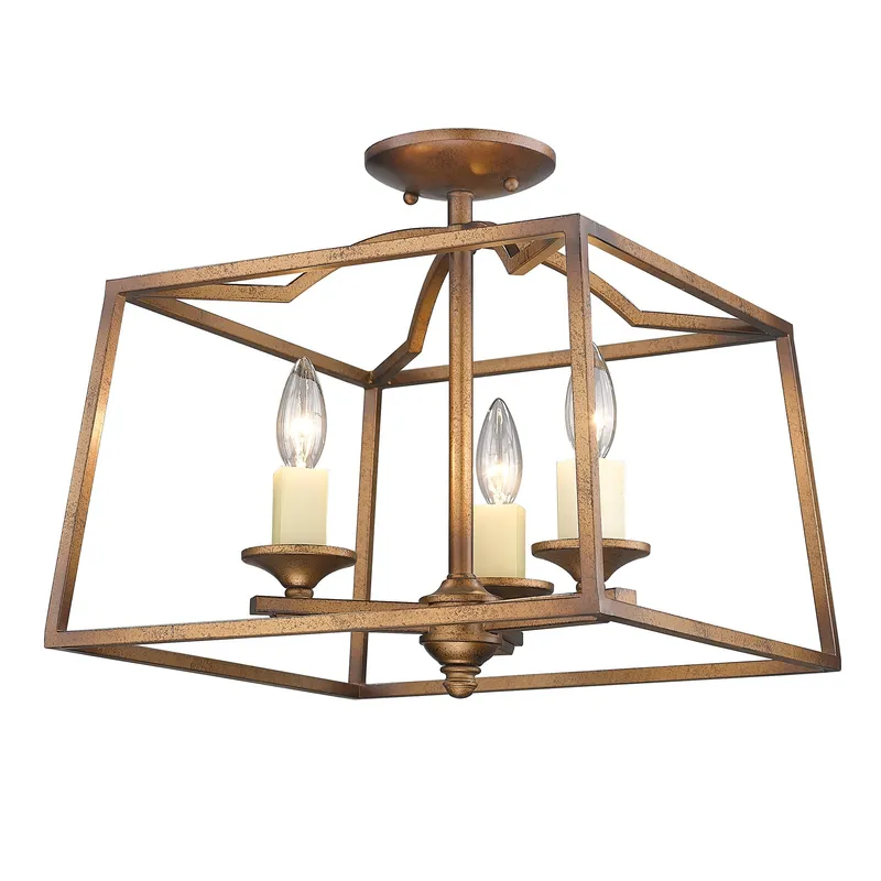Golden Lighting Athena 3-light Semi-Flush Mount in Grecian Gold — Golden Lighting LED Ceiling Lights  