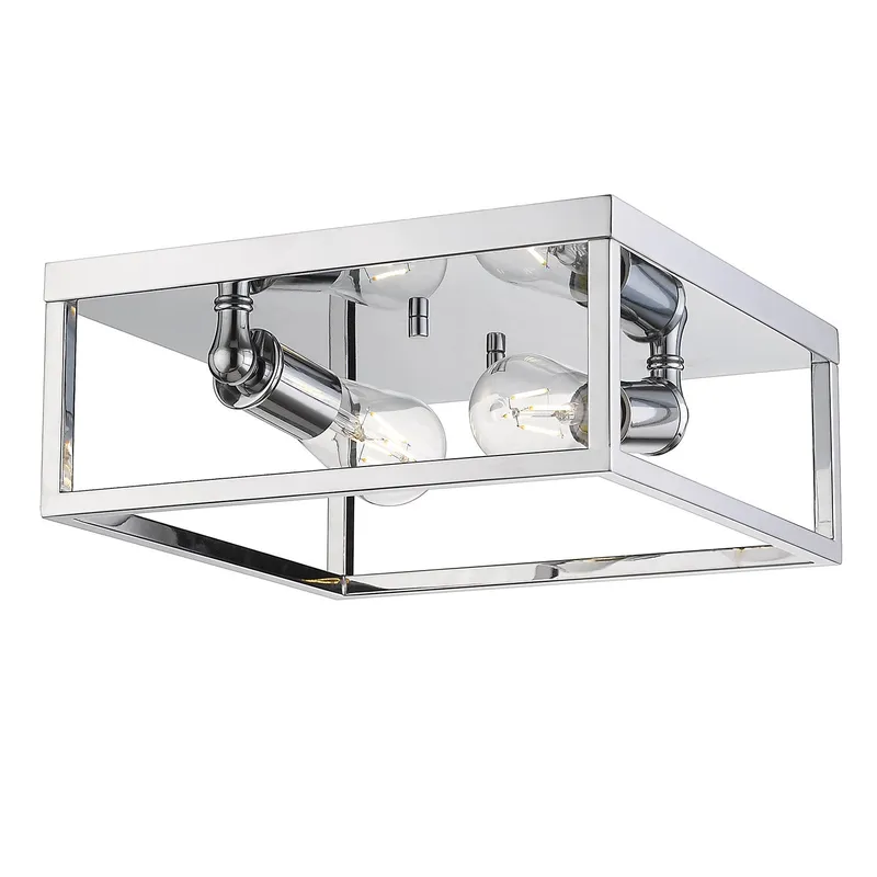 Golden Lighting Wesson 2-light Flush Mount in Chrome — Golden Lighting LED Ceiling Lights  
