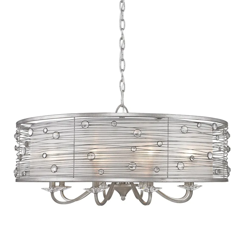 Golden Lighting Joia 8-light Chandelier in Peruvian Silver — Golden Lighting LED Pendant Lights  