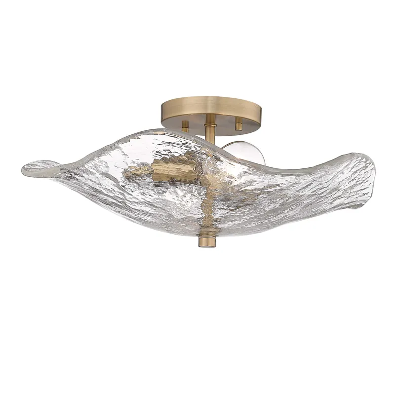 Golden Lighting Samara 2-light Semi-Flush Mount in Modern Brass — Golden Lighting LED Ceiling Lights  