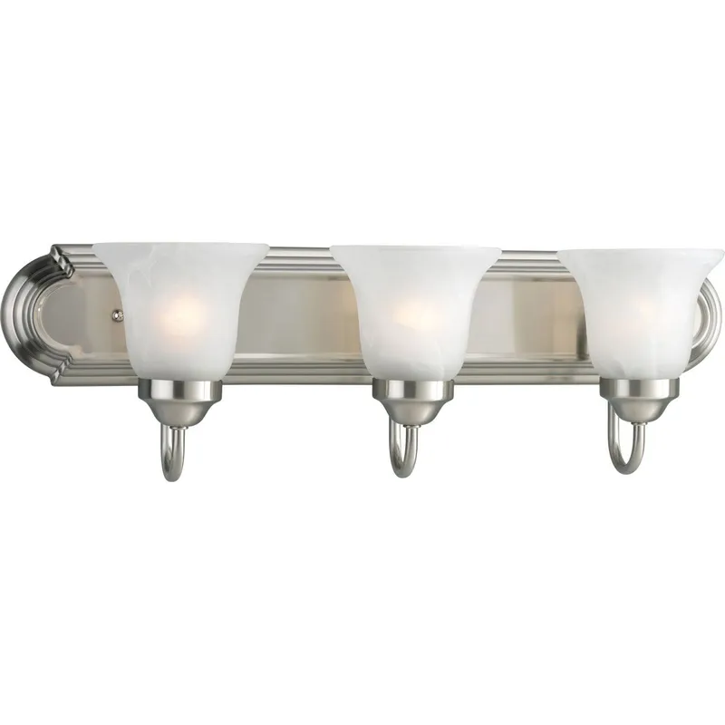 Alabaster Glass Three-Light Bath & Vanity — Progress Lighting LED Wall Lights  