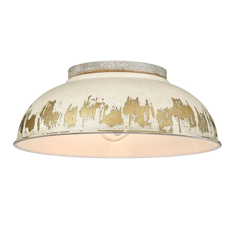 Golden Lighting Kinsley 2-light Flush Mount in Antique Ivory shade — Golden Lighting LED Ceiling Lights 100.0W 