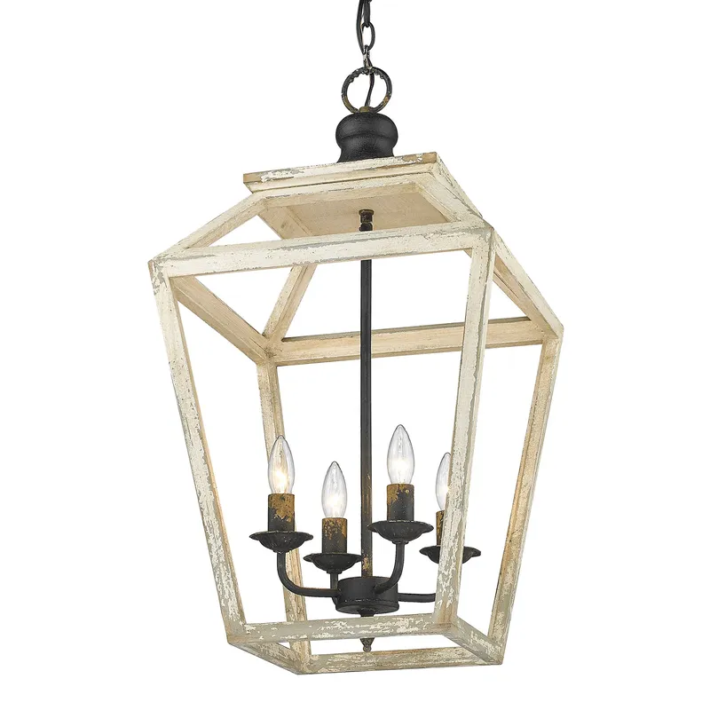 Golden Lighting Haiden 4-light Pendant in Antique Black Iron — Golden Lighting LED Pendant Lights 60.0W 