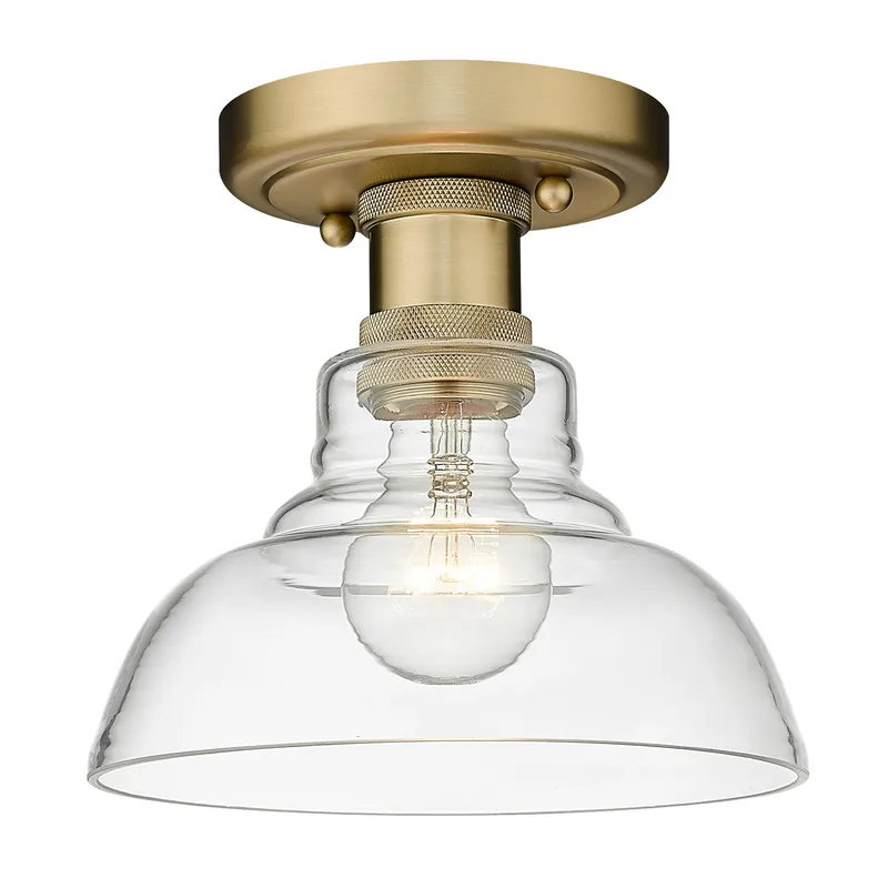 Yep by Golden Lighting Carver 1-light Flush Mount in Brushed Champagne Brass — Golden Lighting LED Ceiling Lights  