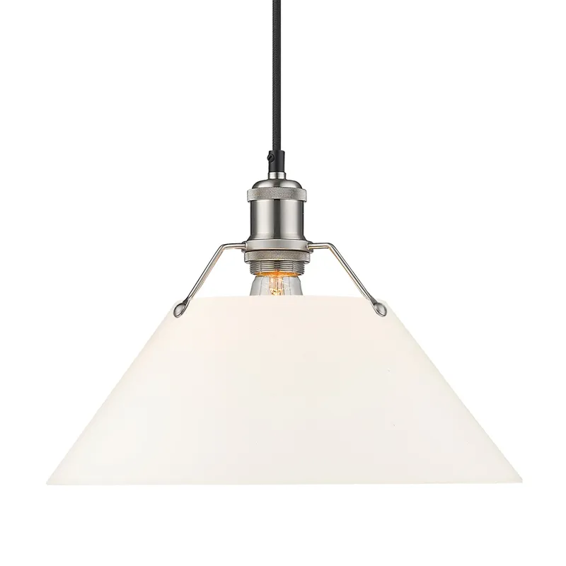 Yep by Golden Lighting Orwell 1-light 14in Pendant in Pewter and Opal Glass — Golden Lighting LED Pendant Lights  