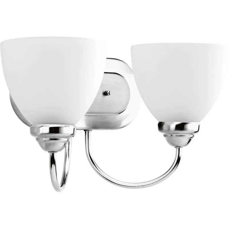 Heart Collection Two-Light Etched Glass Bath Vanity Light — Progress Lighting LED Wall Lights  