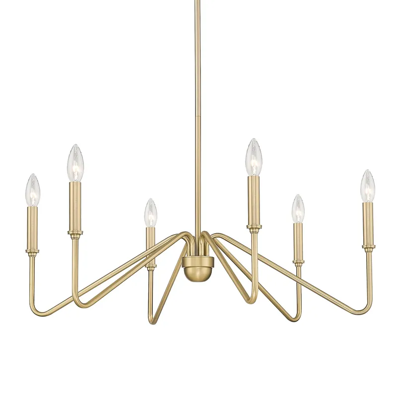 Yep by Golden Lighting Kennedy 6-light Chandelier in Brushed Champagne Brass — Golden Lighting LED Pendant Lights  