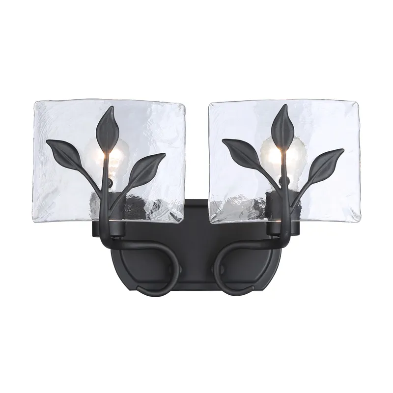 Golden Lighting Calla 2-light Vanity in Natural Black — Golden Lighting LED Wall Lights 60.0W 